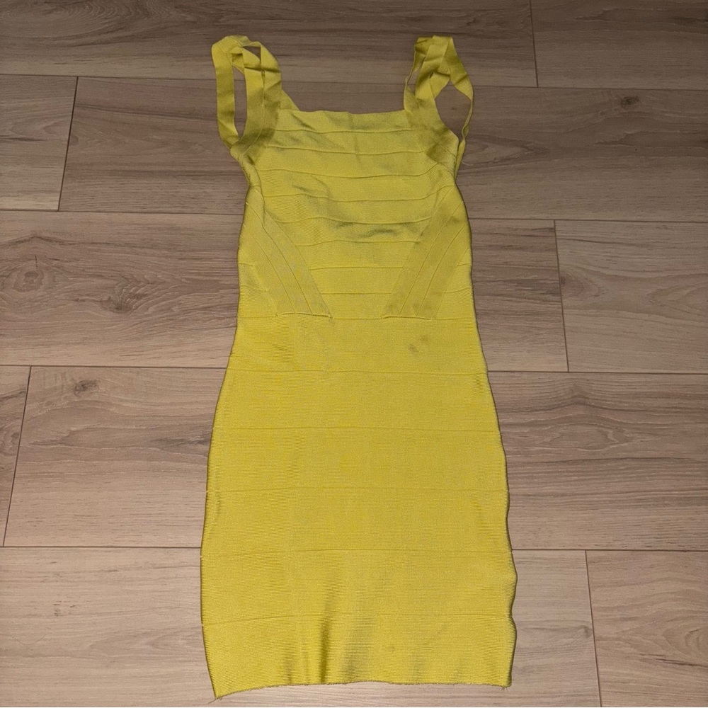 Bebe neon yellow Bandage Dress-